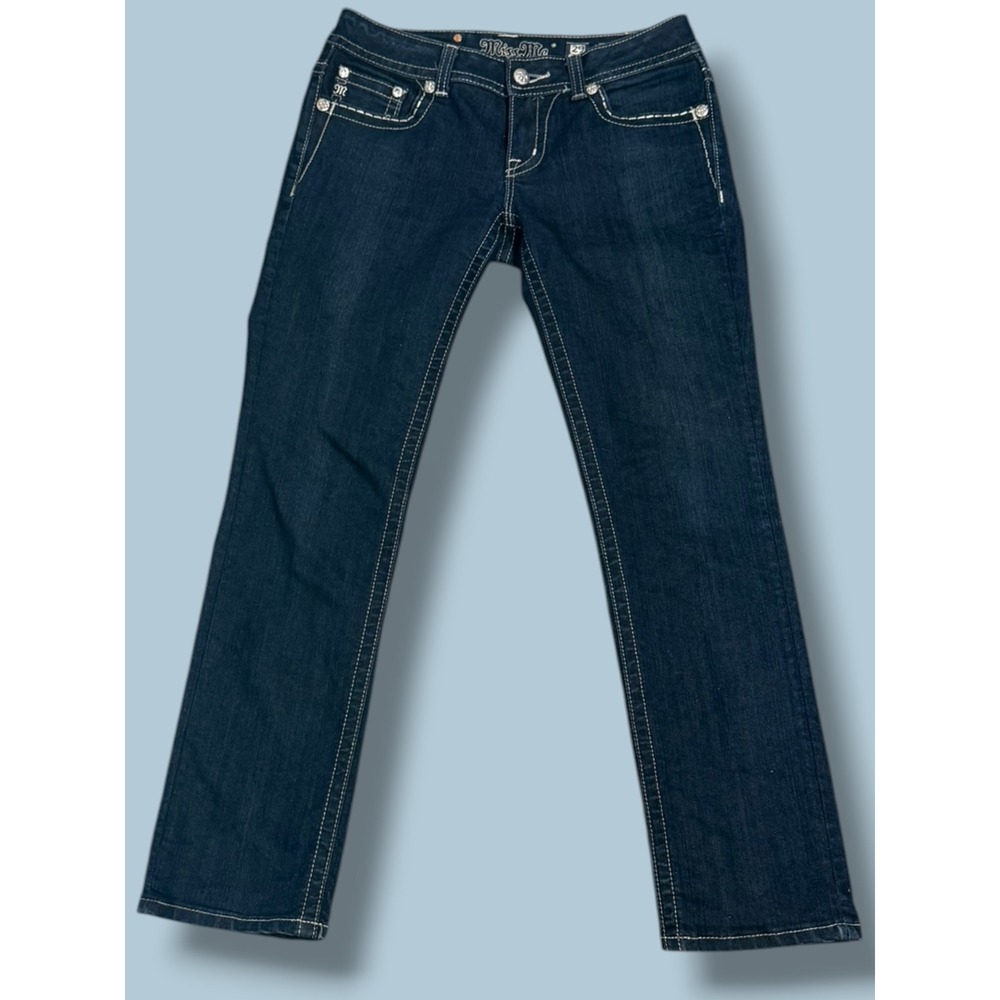 Miss Me Dark Wash Embellished Low rise Cropped Skinny Jeans - JES758Y3 - Size 29